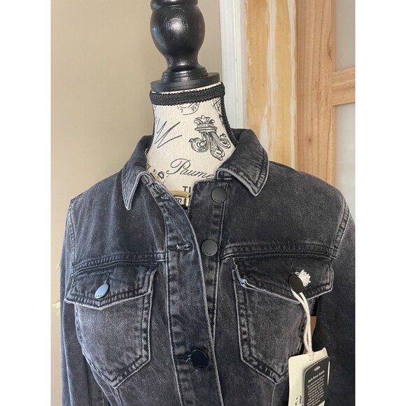a.n.a Women's Denim Dress Black Long Sleeves Size XS Button Front Belted Casual - Picture 7 of 12